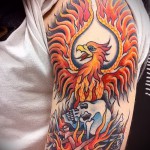 тату феникс на плече - фото готовой татуировки от 11022016 2