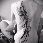 тату феникс на спине - фото готовой татуировки от 11022016 3