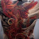 тату феникс на спине - фото готовой татуировки от 11022016 8