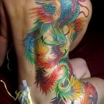 тату феникс на спине - фото готовой татуировки от 11022016 9