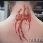 тату феникс на шее - фото готовой татуировки от 11022016 5
