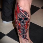 3D-Tattoo auf seinem Bein - ein Beispiel für die fertige Tattoo Fotos von 02032016 4
