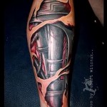 3d tatouage sur sa jambe - un exemple des photos de tatouage finis par 02.032.016 3