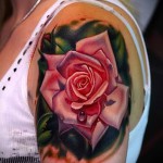 3d tattoo flowers - Example photo of the finished tattoo on 02032016 1