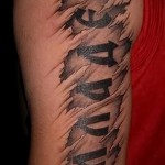 3д надпись тату - пример фотографии готовой татуировки от 02032016 8