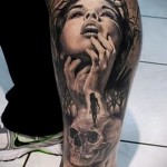 3д тату на ноге - пример фотографии готовой татуировки от 02032016 2