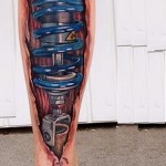 3д тату на ноге - пример фотографии готовой татуировки от 02032016 4