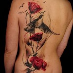 Fleurs de tatouage 3d - Photo exemple du tatouage fini sur 02032016 1