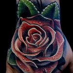 Rose tattoo on the hand - photographs and examples of 01032016 1