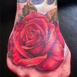 Rose tattoo on the hand - photographs and examples of 01032016 3