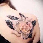 Tattoos white rose - photo with an embodiment of the finished pattern of 29032016 1