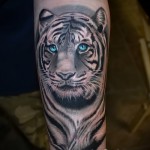 blanc tatouage de tigre - une photo avec un mode de réalisation du motif fini de 29032016 1