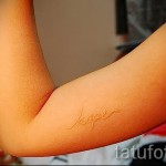 tatouage blanc sur son bras - une photo avec un mode de réalisation du motif fini de 29032016 1
