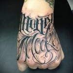 tattoo on the hand lettering - Photos and examples of 01032016 1