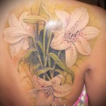 tattoo white lily - a photo with an embodiment of the finished pattern of 29032016 1