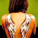 tattoo white wings - photo with an embodiment of the finished pattern of 29032016 1