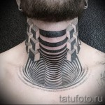 тату на шее 3д - пример фотографии готовой татуировки от 02032016 3