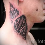 тату на шее 3д - пример фотографии готовой татуировки от 02032016 4