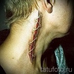 тату на шее 3д - пример фотографии готовой татуировки от 02032016 5