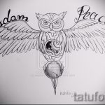 hibou tatouage sur son esquisse du cou 3