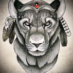 lion de tatouage croquis avec couronne - images pour les tatouages de 29042916 3