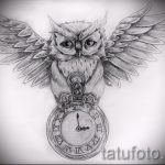 owl tatouage esquisse américaine 1