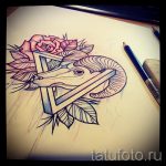 sketch of tattoo rose flowers with a triangle - to look cool wallpaper 2