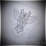 sketch owl tattoo on leg 1