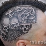 spiderweb tatouage sur sa tête 1
