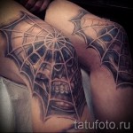 spiderweb tattoo on his knee 4