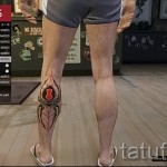 Прикольная татуировка с паутиной на ногу