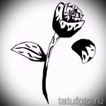 черная роза тату эскиз - смотреть прикольную картинку 12