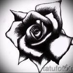 черная роза тату эскиз - смотреть прикольную картинку 15