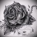 черная роза тату эскиз - смотреть прикольную картинку 3