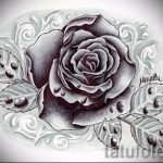 черная роза тату эскиз - смотреть прикольную картинку 7