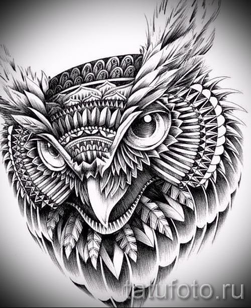 эскиз тату сова маленькая 7 - tatufoto.com