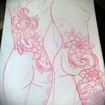 эскиз тату цветы на бедро - рисунки от 26-04-2016 7