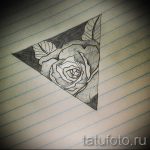 эскиз тату цветы розы с треугольником - смотреть прикольную картинку 2