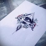 эскиз тату цветы розы с треугольником - смотреть прикольную картинку 3