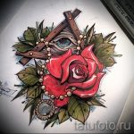 эскизы тату розы цветные - смотреть прикольную картинку 21