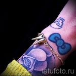 Bogen Tattoo auf ihrem Handgelenk - Foto Beispiel des fertigen Tätowierung 02052016 1
