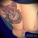Fuchs Tattoo auf dem Oberschenkel - ein cooles Tattoo Foto auf 03052016 2