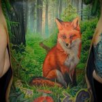 Fuchs-Tattoo auf seinem Rücken - ein cooles Tattoo Foto auf 03052016 1