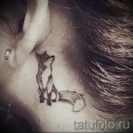 Fuchs Tattoo hinter dem Ohr - ein cooles Tattoo Foto auf 03052016 1