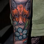 Fuchs Tätowierung auf seinem Unterarm - ein cooles Tattoo Foto auf 03052016 2
