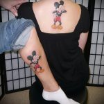Mickey Mouse tattoo on his leg - the finished tattoo on 16052016 1