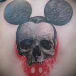 Mickey Mouse tattoo with a skull 2