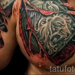 Tattoo armor on his chest - an example of the finished tattoo 16052016 2