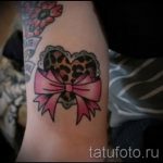 bow tattoo on his arm - Photo example of the finished tattoo 02052016 2
