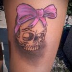 bows tattoo on his feet behind the photo - Photo example of the finished tattoo 02052016 4